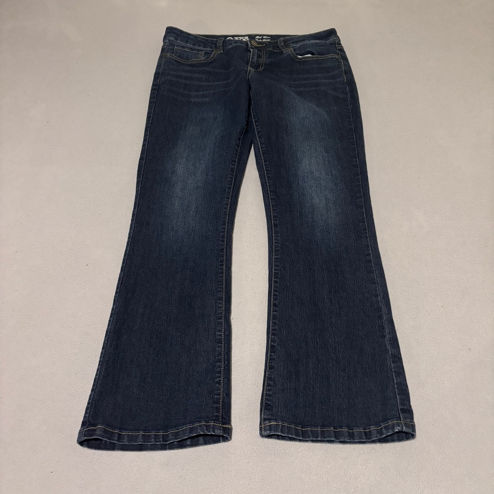 Warehouse One Womens Baby Boot Jeans Size 30 Mid Rise Embroidered Pockets